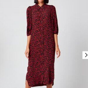 Ganni Dark Whimsy Goth floral button down Leaf Print - Size 36/US 4